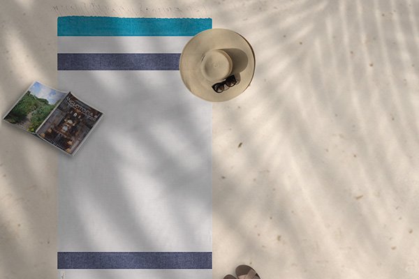Arzi Beach Towels - The Zephyr (Emerald & Navy) detail