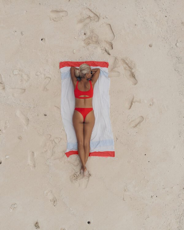 Arzi Beach Towels - The Zephyr (Red & Grey) Sara