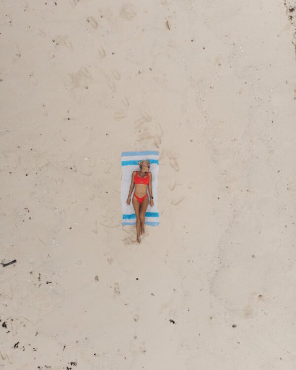 Arzi Beach Towels - The Zephyr (Turquoise & Blue) Sara 2