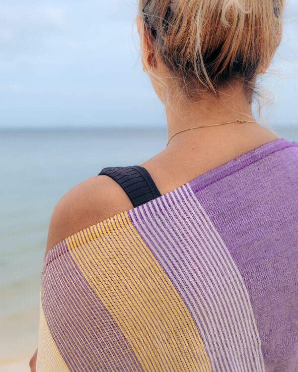Arzi Seychelles Beach Towels - The Cosmoledo (Purple with Yellow - Close-Up