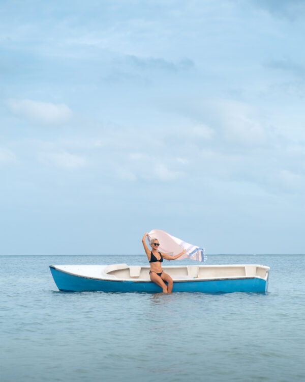 Arzi Seychelles Beach Towels - The Cosmoledo (Pink) - Boat Seat
