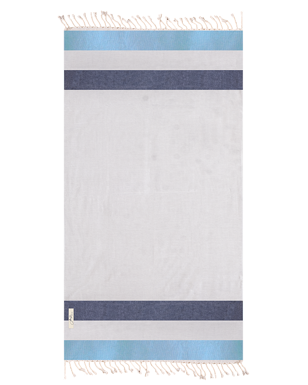 Arzi Beach Towels Seychelles - The Zephyr (Light Blue & Navy)