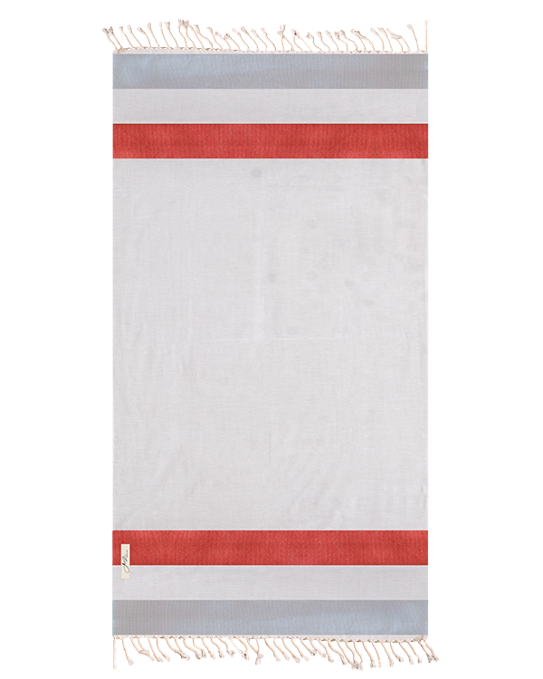 Arzi Beach Towels Seychelles - The Zephyr (Red & Grey)