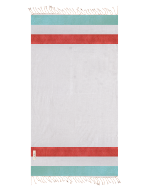 Arzi Beach Towels Seychelles - The Zephyr (Mint & Red)