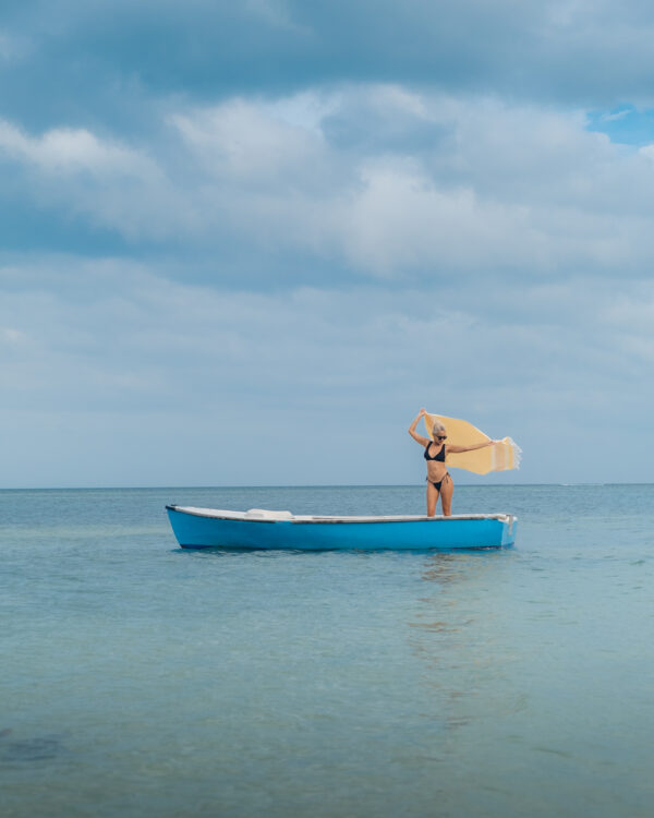 Arzi Seychelles Beach Towels - The Cosmoledo (Sunshine Yellow) - Boat