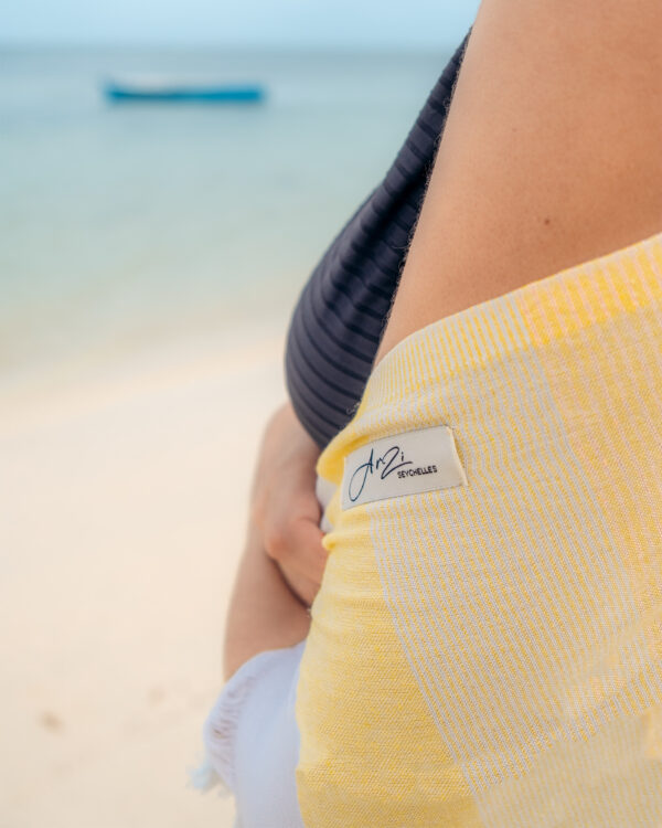 Arzi Seychelles Beach Towels - The Cosmoledo (Sunshine Yellow) - Close Up